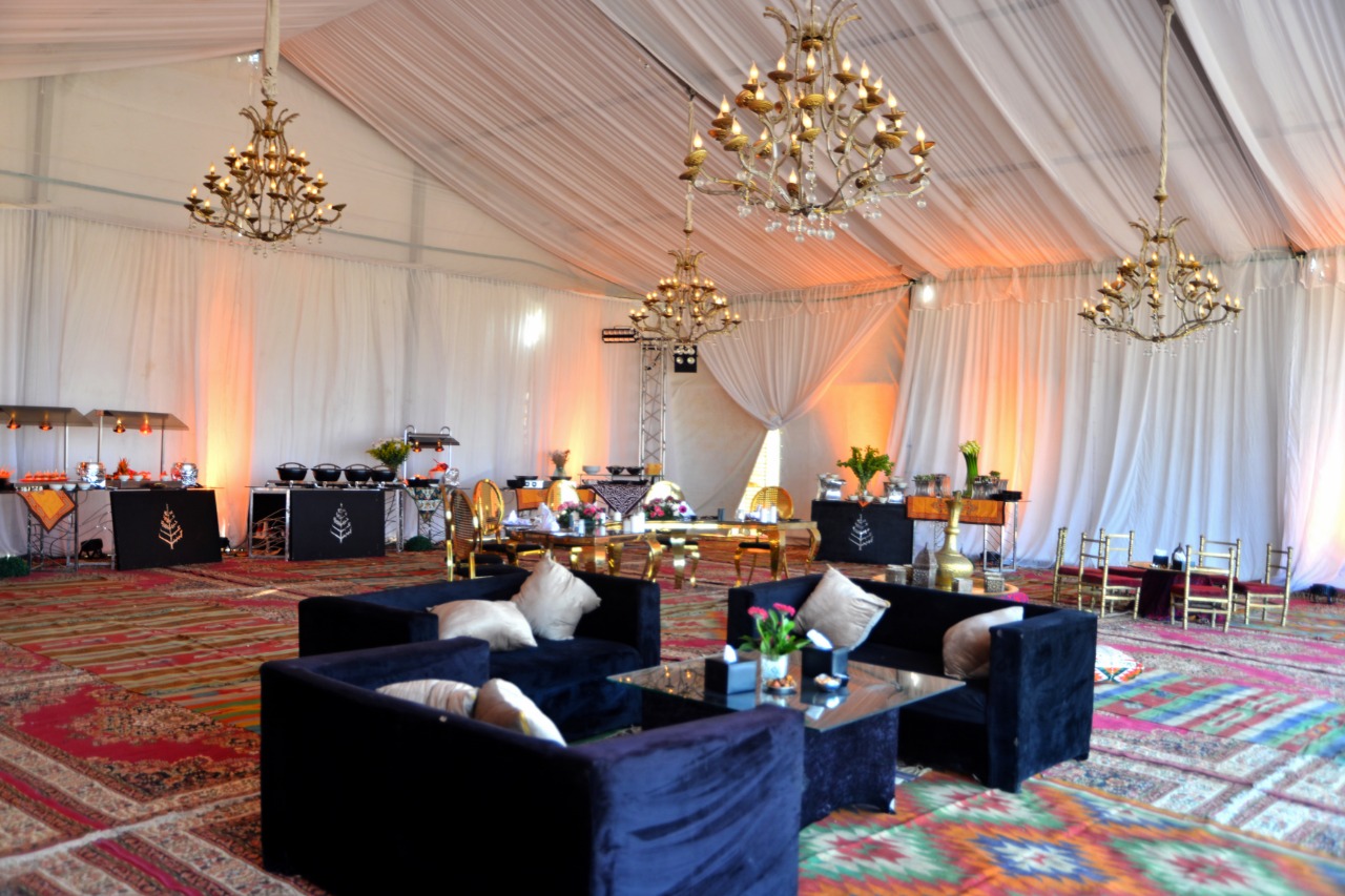 Luxury event tent interior by Event Gate